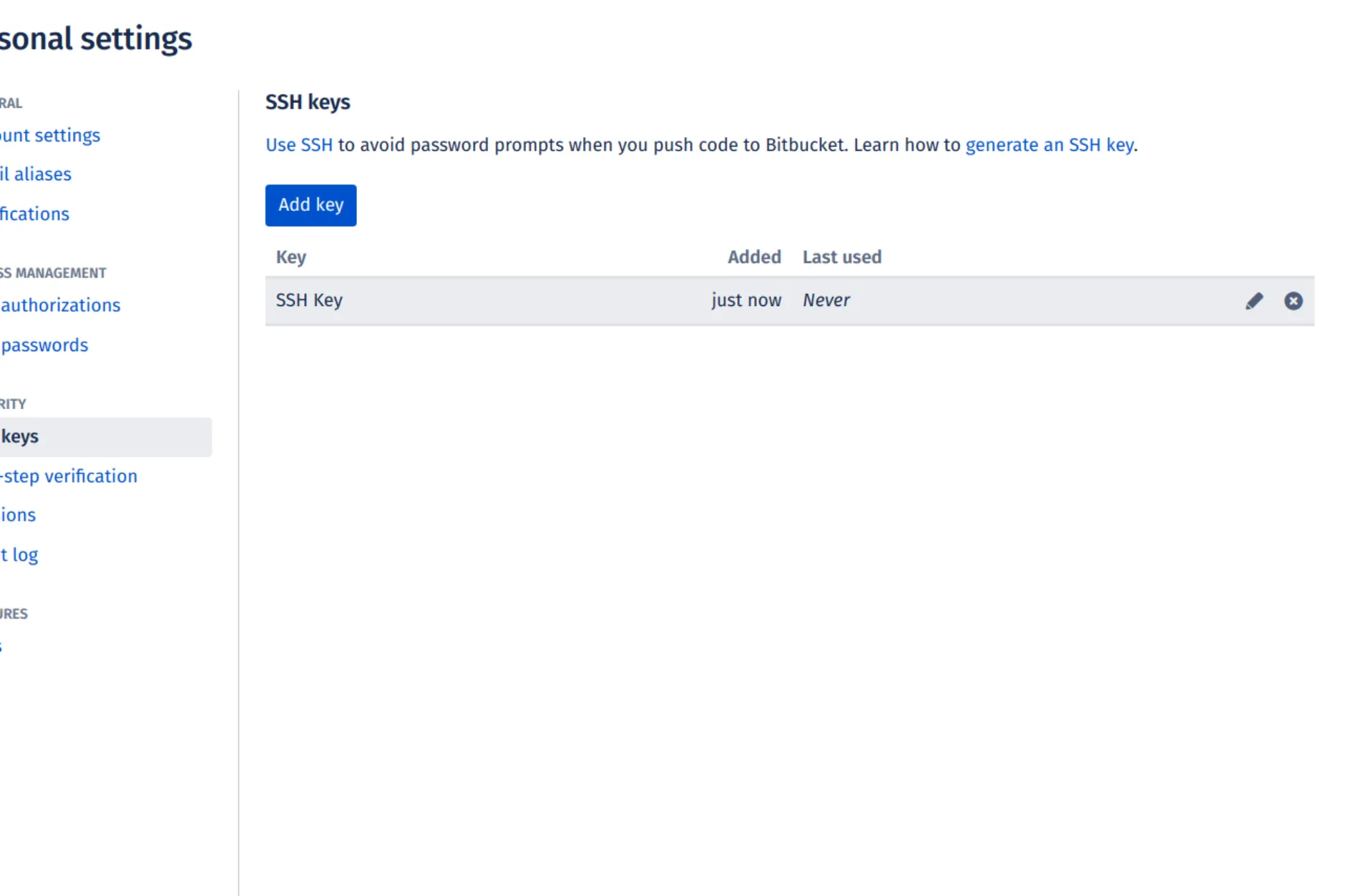 Bitbucket Settings