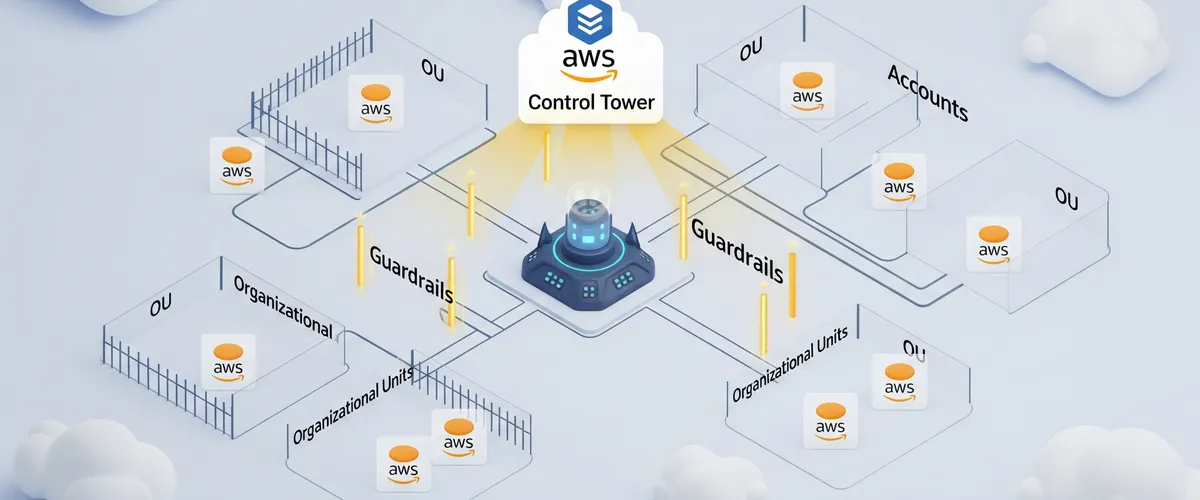 Blog post image for Navigating Growth: Building a Secure and Scalable AWS Environment with a Multi-Account Architecture and Control Tower - Learn how to leverage a multi-account AWS architecture with AWS Control Tower for enhanced security, compliance, and streamlined management. Discover best practices and FAQs.
