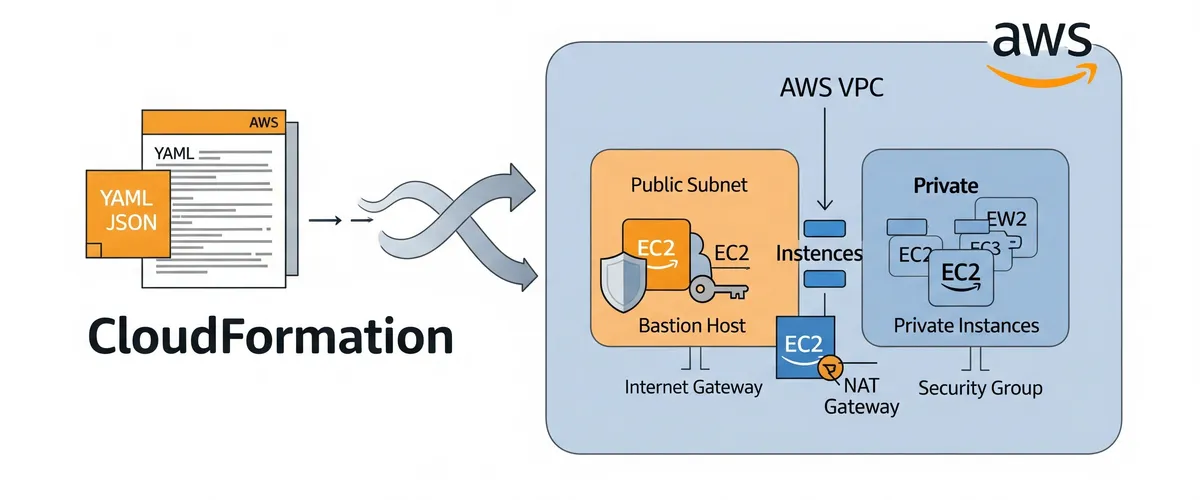 Blog post image for How To Setup Bastion Host on AWS using CloudFormation Template - Learn how to set up a secure Bastion Host on AWS using CloudFormation templates. This tutorial covers all the steps needed to create a VPC, subnets, security groups, and instances, and test the Internet connectivity. Detailed instructions and sample code are included.