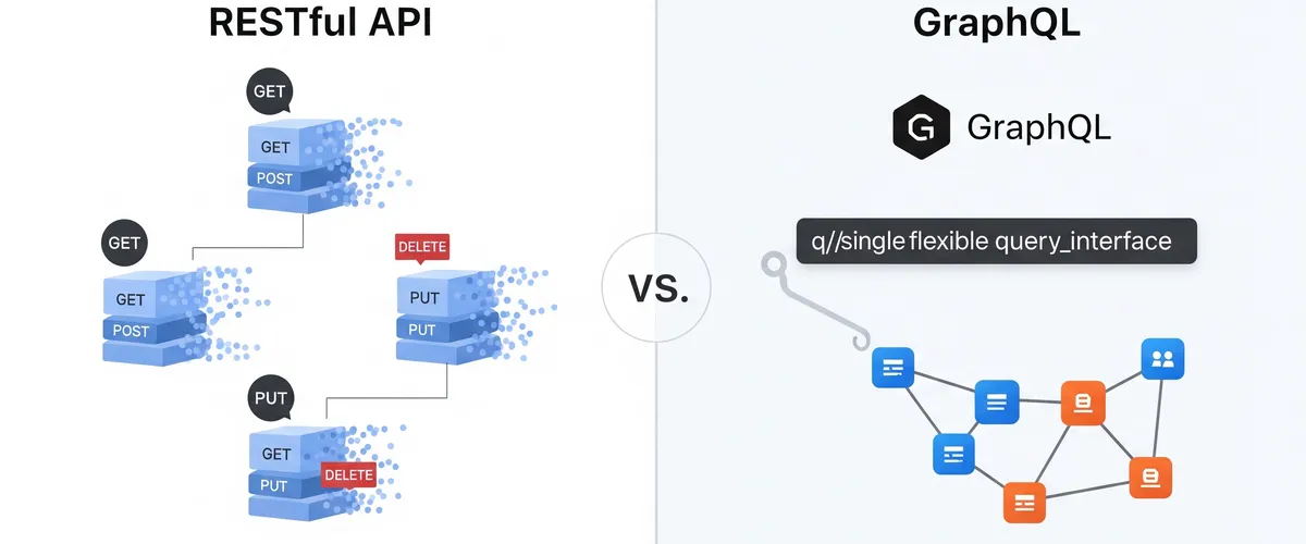 Blog post image for RESTful API vs. GraphQL: Which API is the Right Choice for Your Project? - Consider yourself a software engineer working on a brand-new customer project. Your customer has requested you to develop an application that has to analyze and show a lot of data in real-time. You've made the decision to create an API to manage the data, but you're unsure of the best kind to utilize. Which API should you use the tried-and-true RESTful API or the more recent, customized GraphQL API?