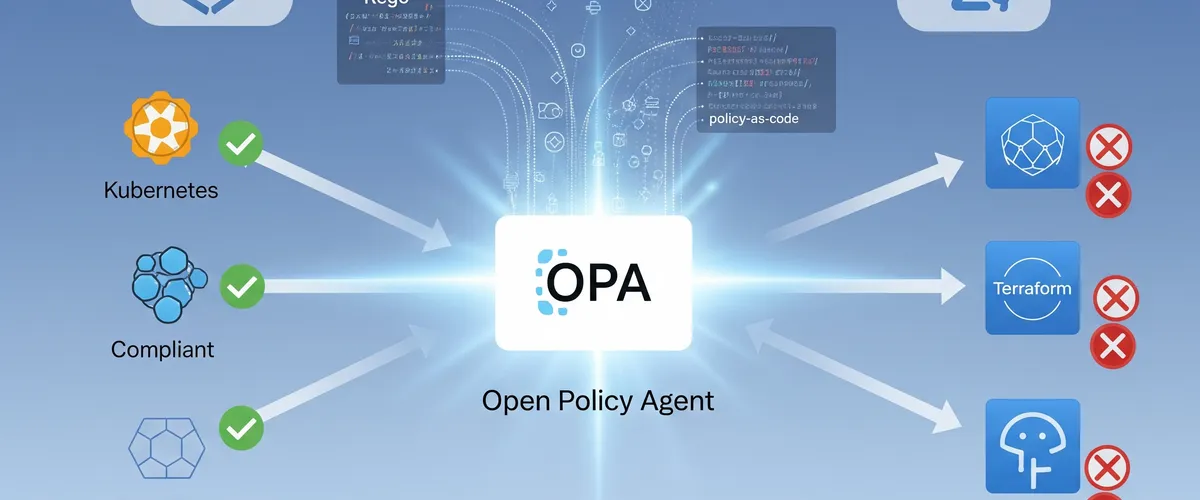 Blog post image for Policy as Code with Open Policy Agent: A Technical and Governance Perspective - Learn how to use Policy as Code with Open Policy Agent (OPA) to boost your cloud governance, security, and compliance. This guide covers the basics, benefits, how to integrate with Terraform and Kubernetes, common challenges, and real-world examples.
