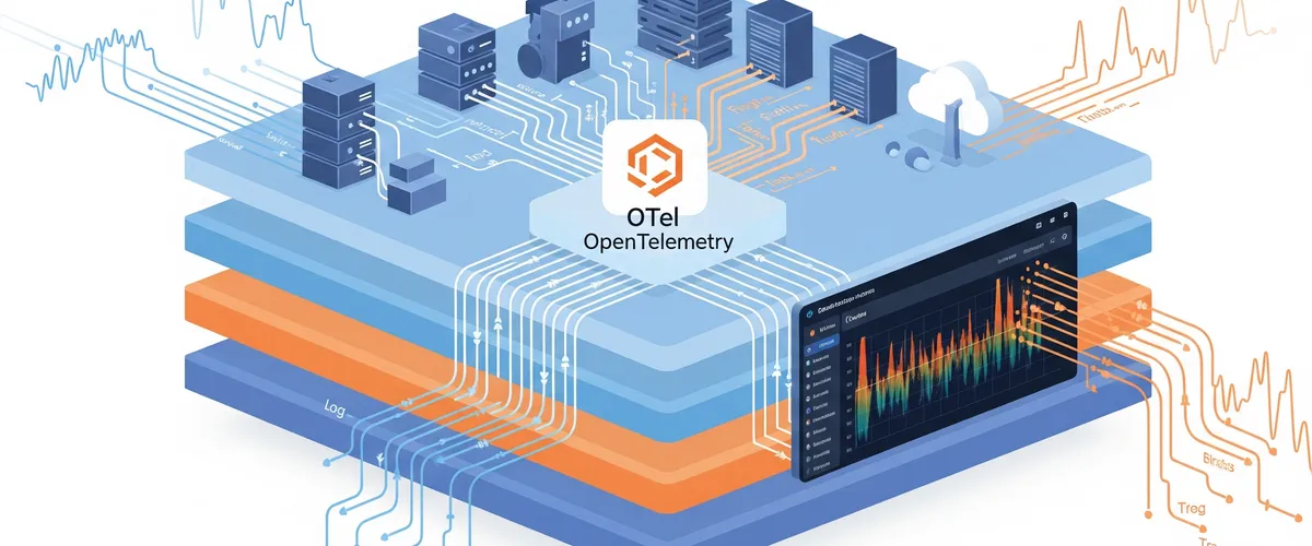 Blog post image for Full-Stack Observability with OpenTelemetry: Getting a Clear View of Your Systems - Learn how to get a full view of your complex systems using OpenTelemetry. This guide covers the basics, benefits, using it with Prometheus and Grafana, and answers common questions.