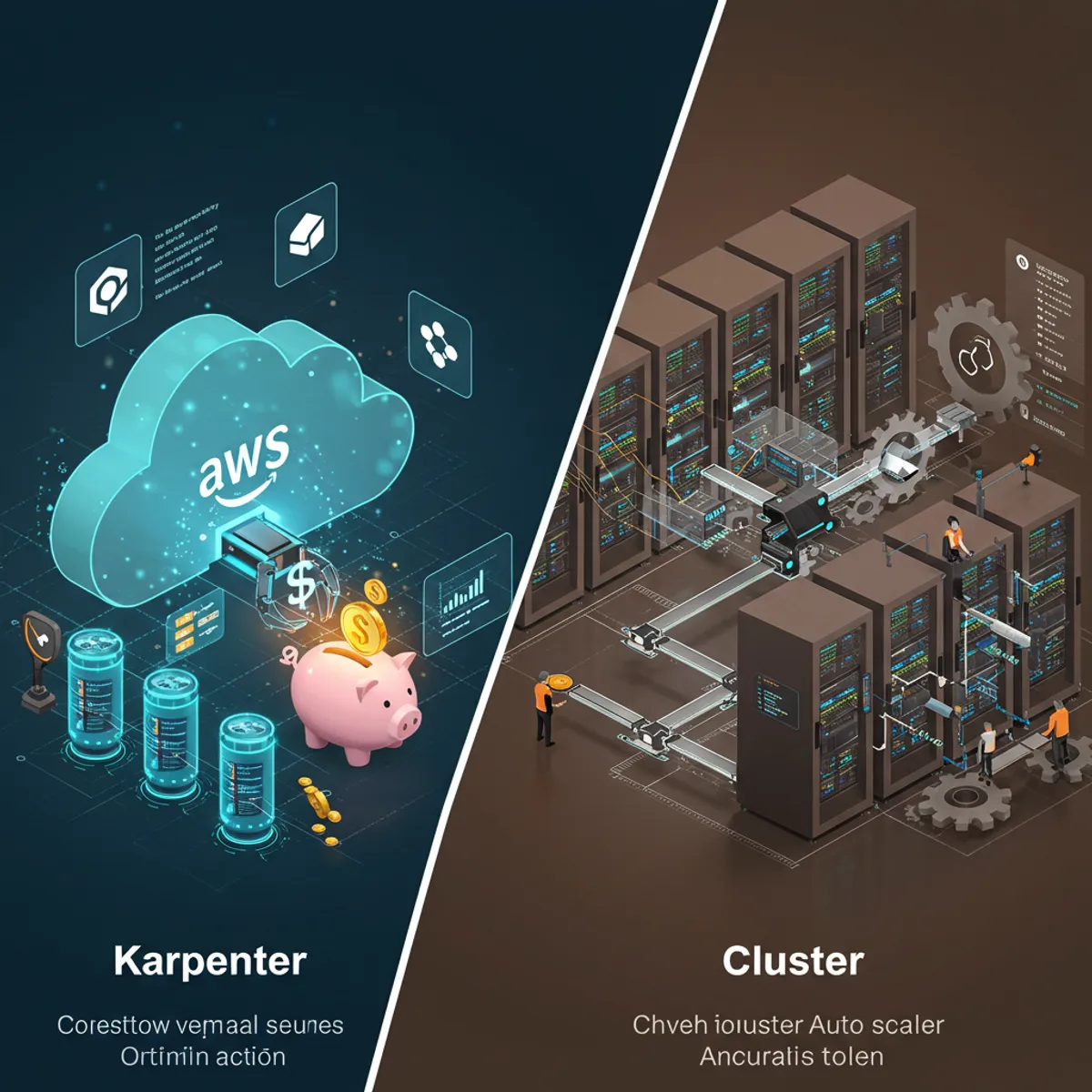 Blog post image for Karpenter vs. Cluster Autoscaler on AWS: Picking the Right Tool for Your Kubernetes Scaling - Compare Karpenter and Cluster Autoscaler on AWS for Kubernetes scaling. Understand their architecture, performance, cost efficiency, and choose the right tool for your needs.